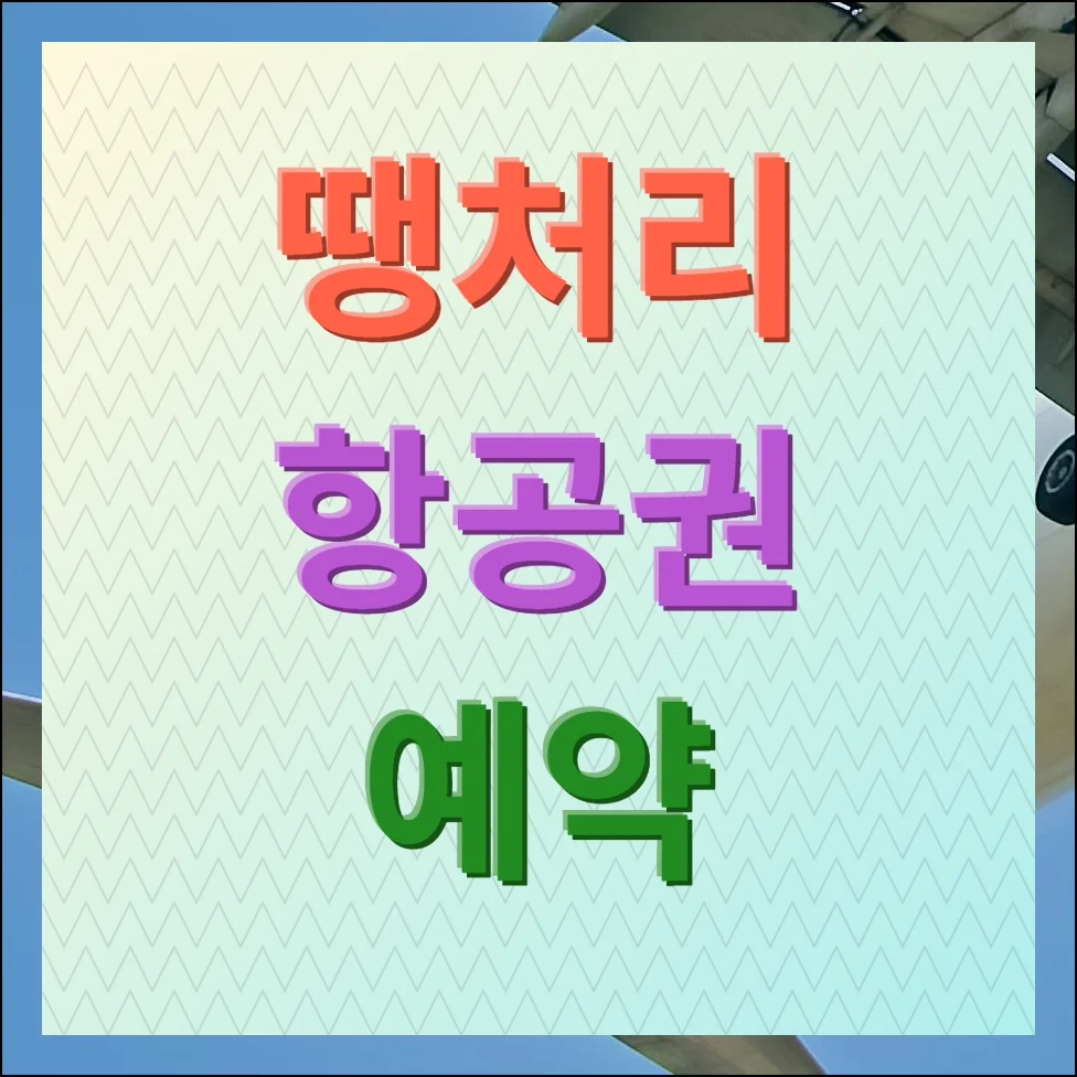 땡처리 항공권 예약 특가진행 방법