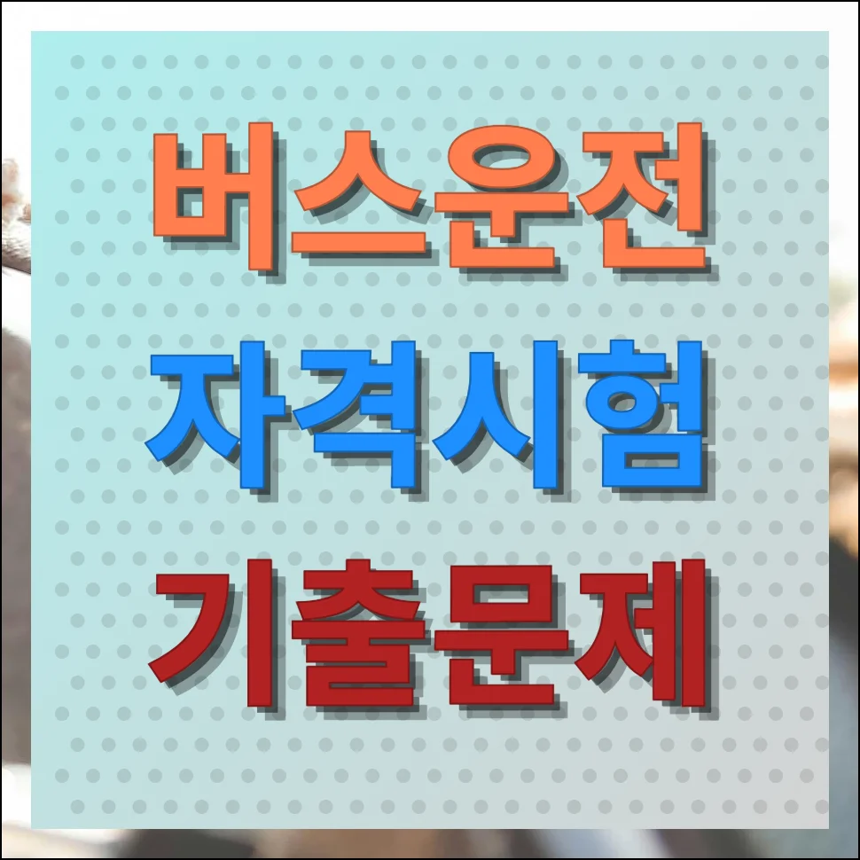 버스운전 자격시험 기출문제 무료 학습자료