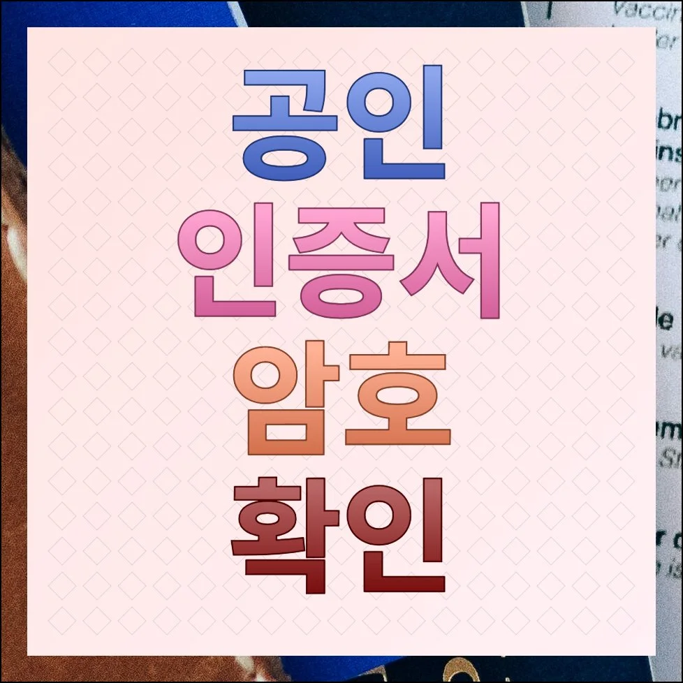 인증서 암호는 어떻게 확인하나요 공인 공동 모두 해결하기
