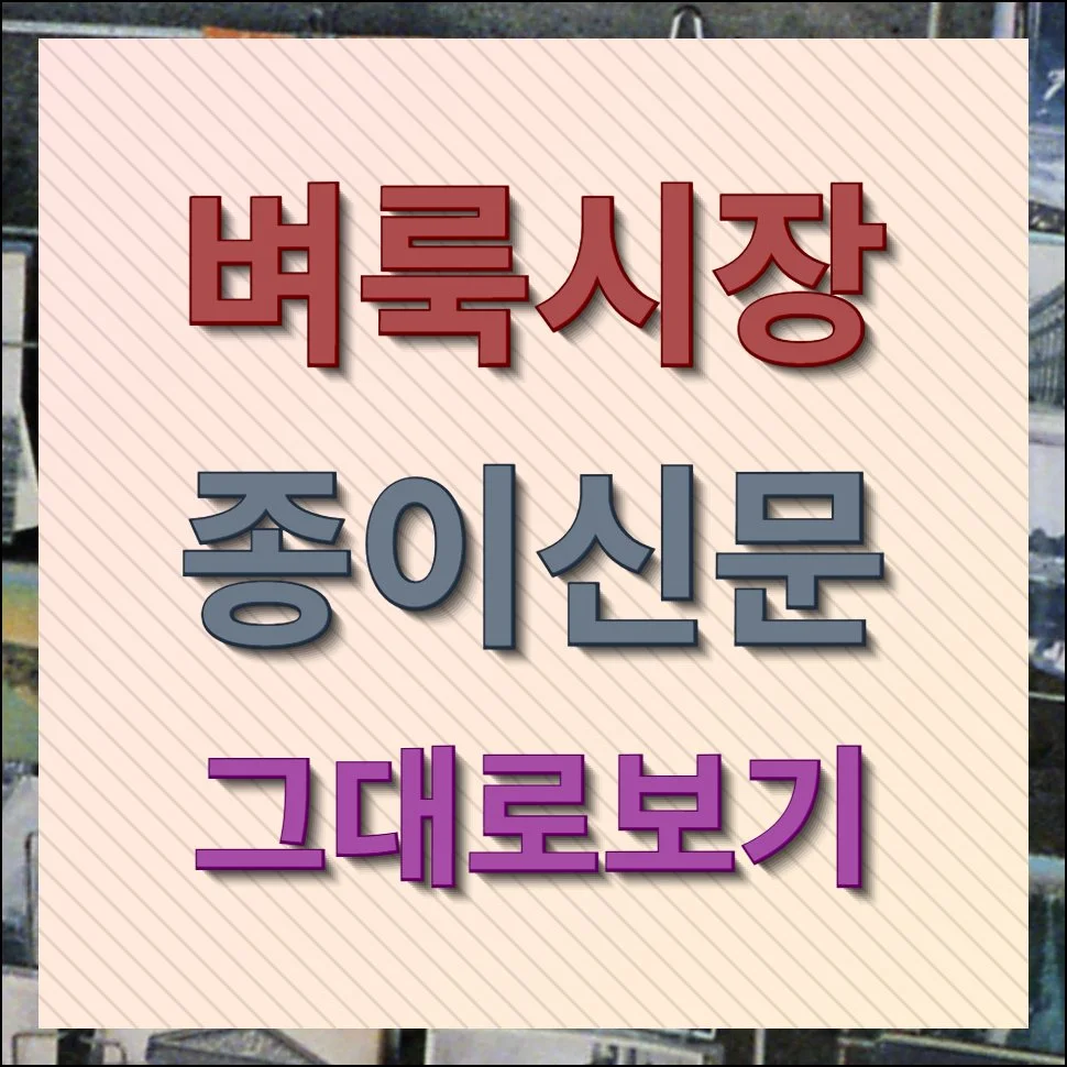 벼룩시장 종이신문 그대로보기 빠른 방법