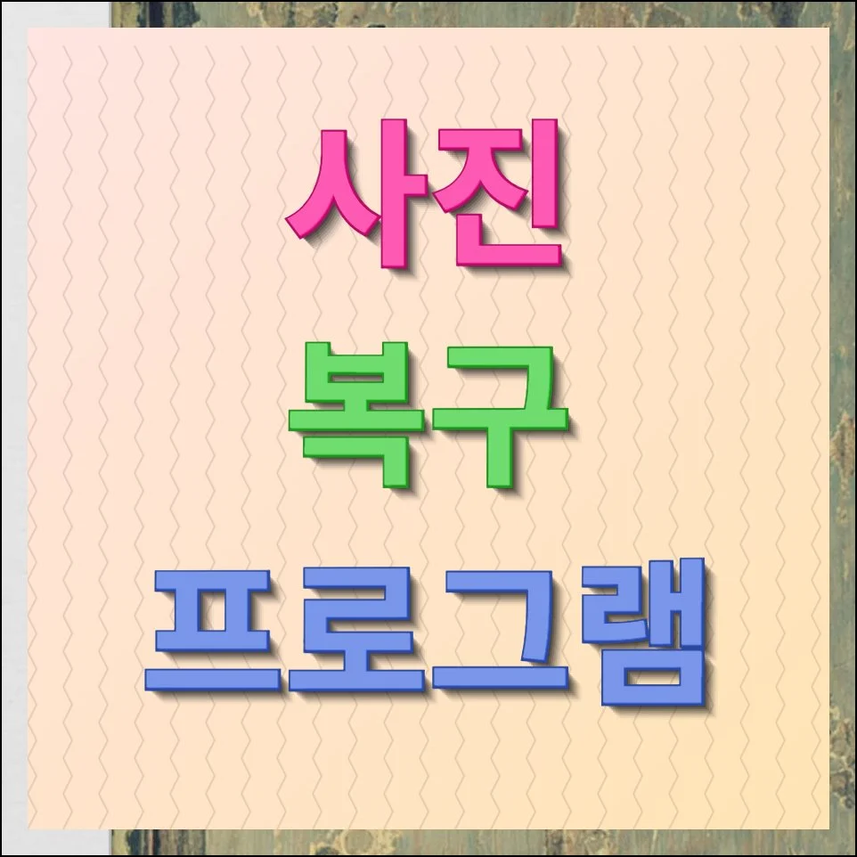 사진 복구 프로그램 추천 및 사용 가이드