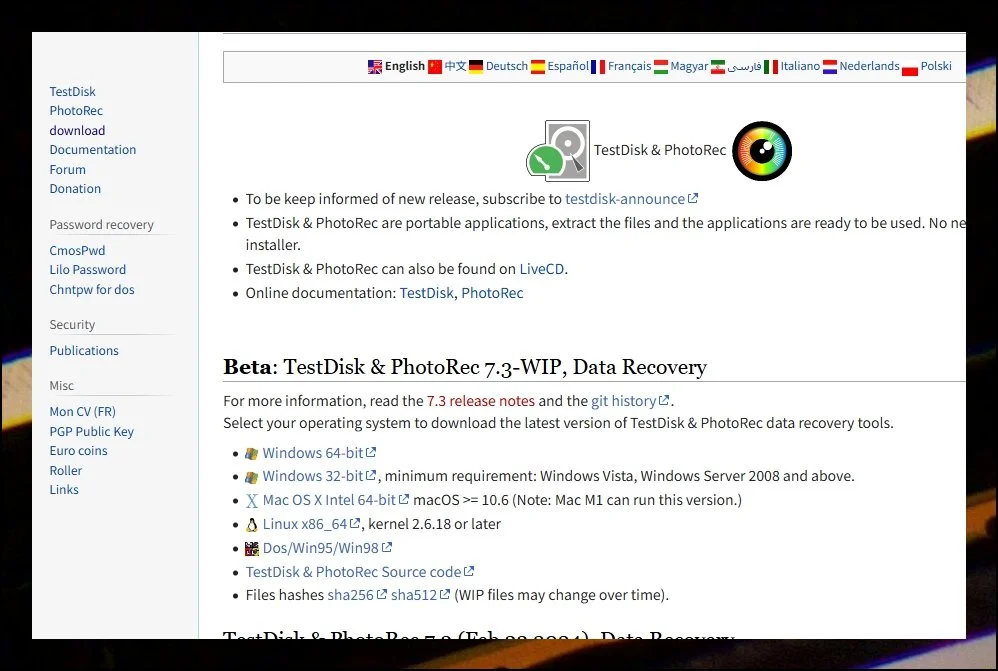 내려받기 한 번이면 준비 끝 | 웹페이지 좌측을 살펴보면 download 항목이 눈에 들어옵니다.