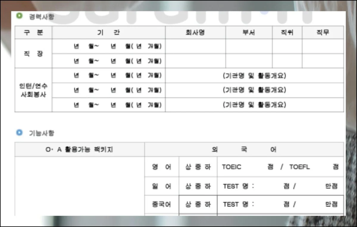 수십만 명이 선택한 이유 | 구직 활동에 바로 쓸 수 있는 이력서 틀을 소개해 드립니다.